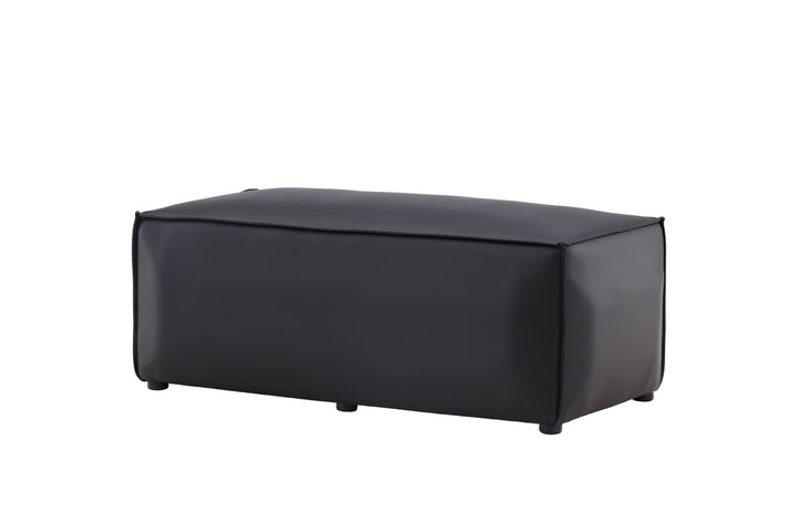 Venture Home Palermo Pouf - Matte black / Black PU