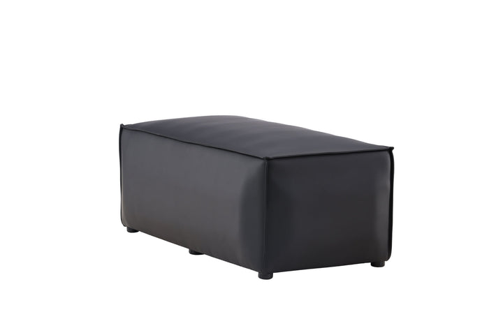 Venture Home Palermo Pouf - Matte black / Black PU
