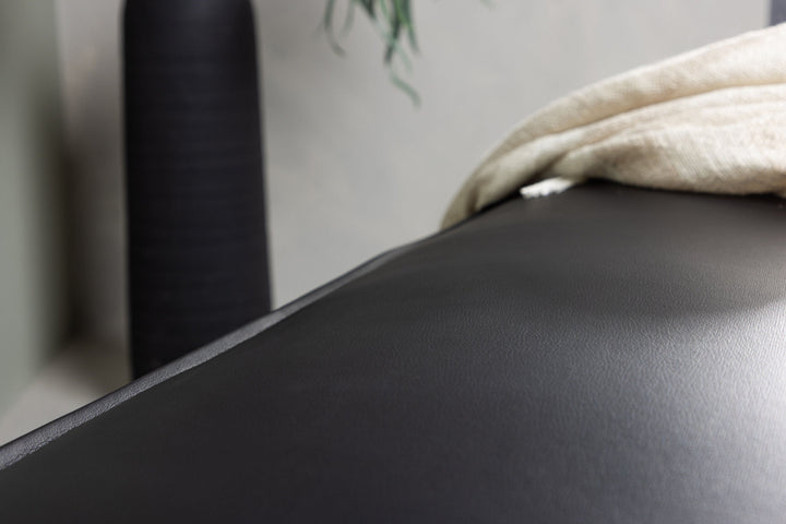 Venture Home Palermo Pouf - Matte black / Black PU