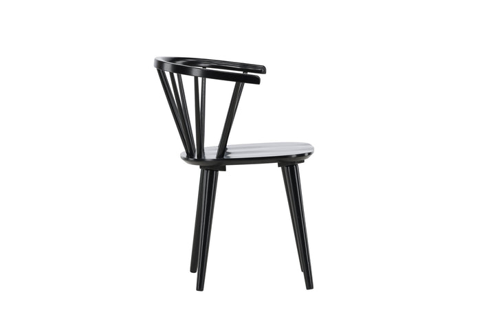 Venture Home Bobby Dining Chair 2-pack - Black / Black Solid Rubber Wood
