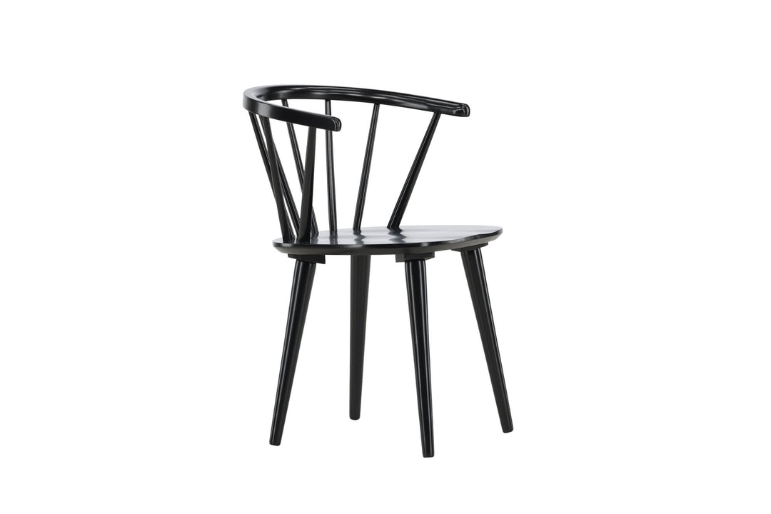 Venture Home Bobby Dining Chair 2-pack - Black / Black Solid Rubber Wood