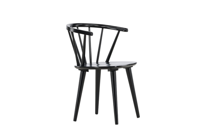 Venture Home Bobby Dining Chair 2-pack - Black / Black Solid Rubber Wood