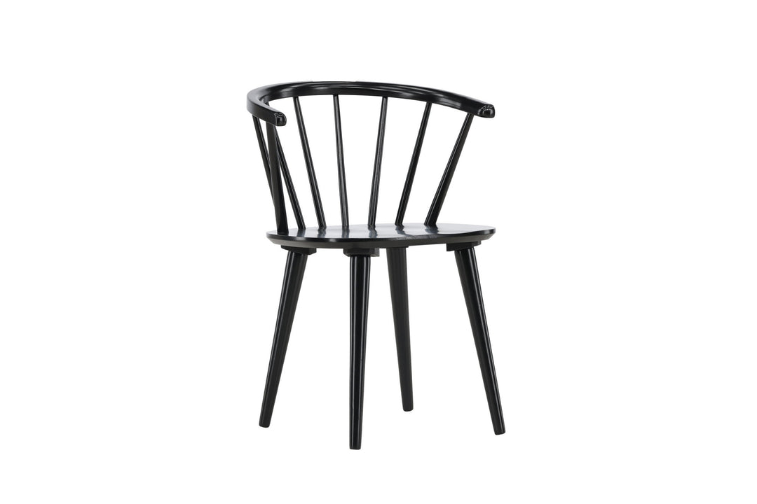 Venture Home Bobby Dining Chair 2-pack - Black / Black Solid Rubber Wood