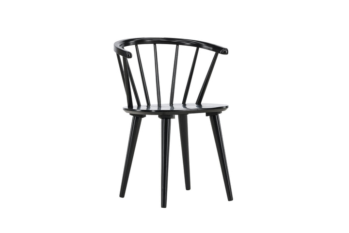 Venture Home Bobby Dining Chair 2-pack - Black / Black Solid Rubber Wood