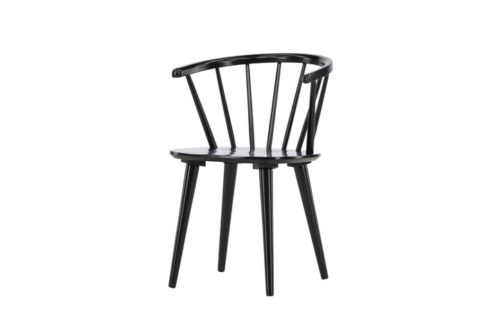 Venture Home Bobby Dining Chair 2-pack - Black / Black Solid Rubber Wood