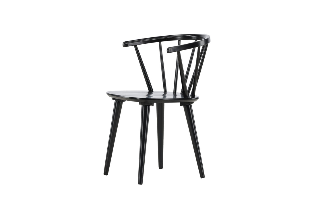 Venture Home Bobby Dining Chair 2-pack - Black / Black Solid Rubber Wood
