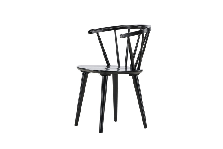 Venture Home Bobby Dining Chair 2-pack - Black / Black Solid Rubber Wood