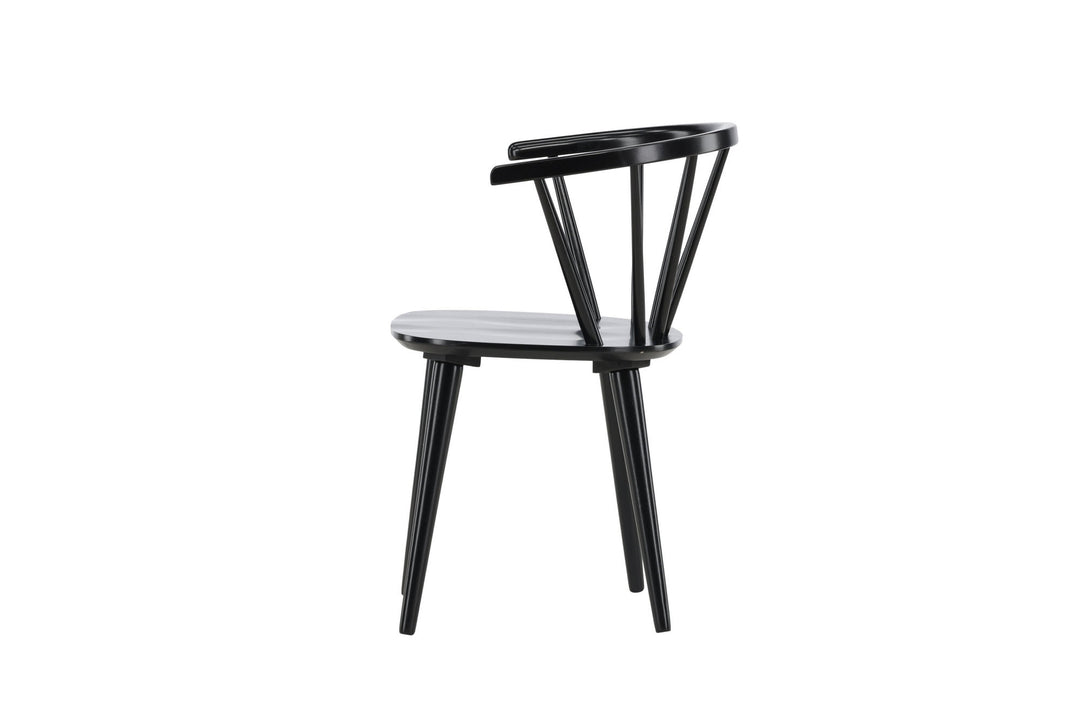 Venture Home Bobby Dining Chair 2-pack - Black / Black Solid Rubber Wood