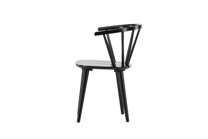 Venture Home Bobby Dining Chair 2-pack - Black / Black Solid Rubber Wood