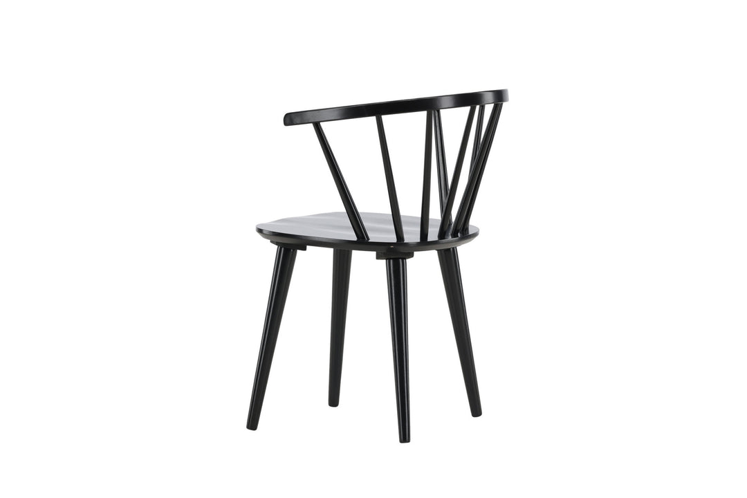 Venture Home Bobby Dining Chair 2-pack - Black / Black Solid Rubber Wood