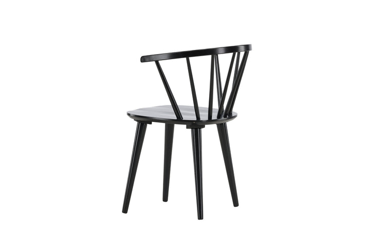 Venture Home Bobby Dining Chair 2-pack - Black / Black Solid Rubber Wood