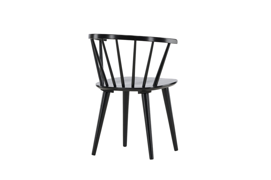 Venture Home Bobby Dining Chair 2-pack - Black / Black Solid Rubber Wood