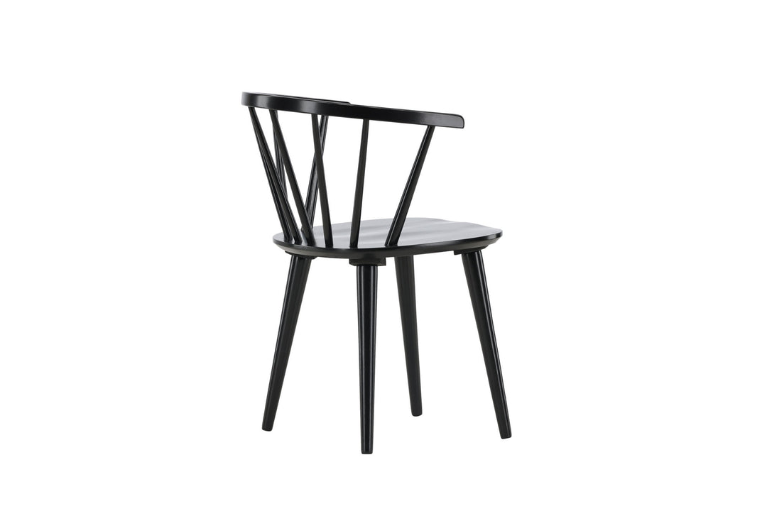 Venture Home Bobby Dining Chair 2-pack - Black / Black Solid Rubber Wood