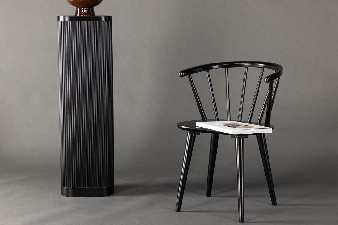 Venture Home Bobby Dining Chair 2-pack - Black / Black Solid Rubber Wood