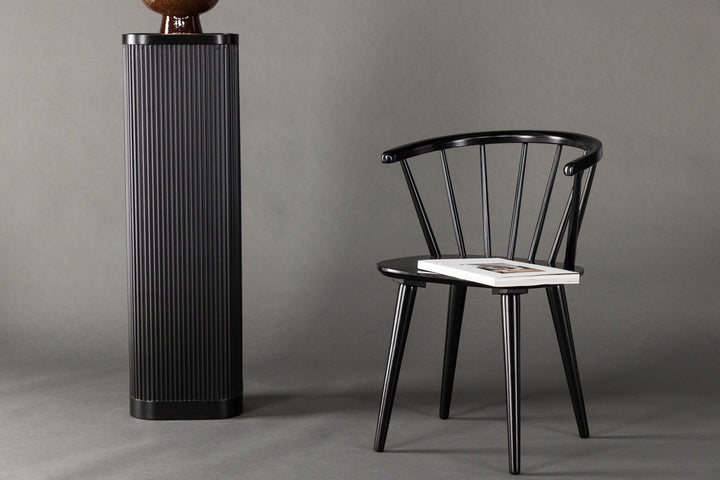 Venture Home Bobby Dining Chair 2-pack - Black / Black Solid Rubber Wood