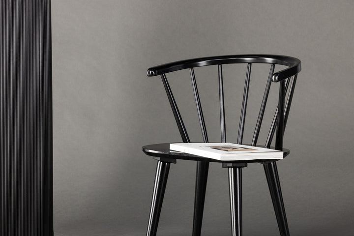 Venture Home Bobby Dining Chair 2-pack - Black / Black Solid Rubber Wood