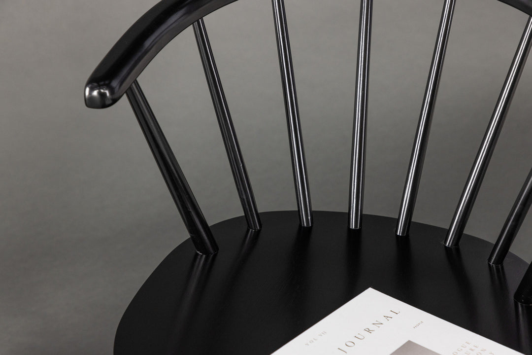 Venture Home Bobby Dining Chair 2-pack - Black / Black Solid Rubber Wood