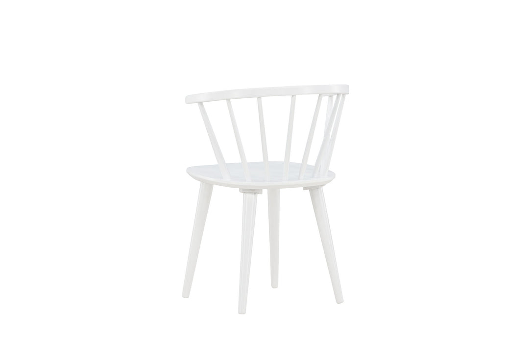 Venture Home Bobby Dining Chair 2-pack - White / White Solid Rubber Wood