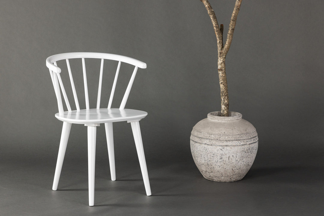 Venture Home Bobby Dining Chair 2-pack - White / White Solid Rubber Wood