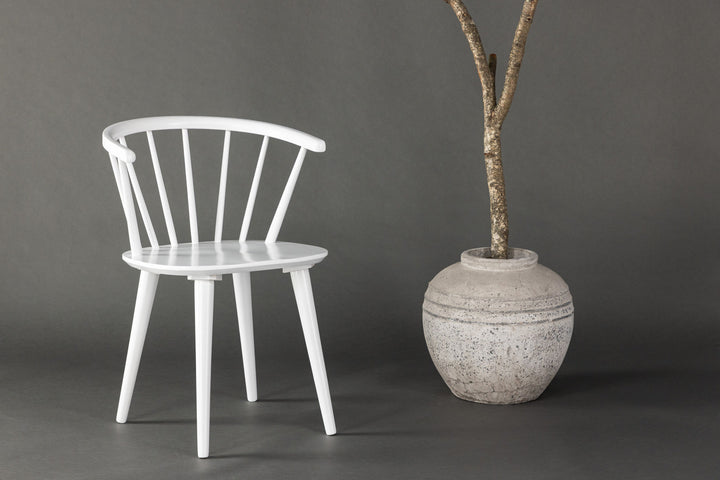 Venture Home Bobby Dining Chair 2-pack - White / White Solid Rubber Wood