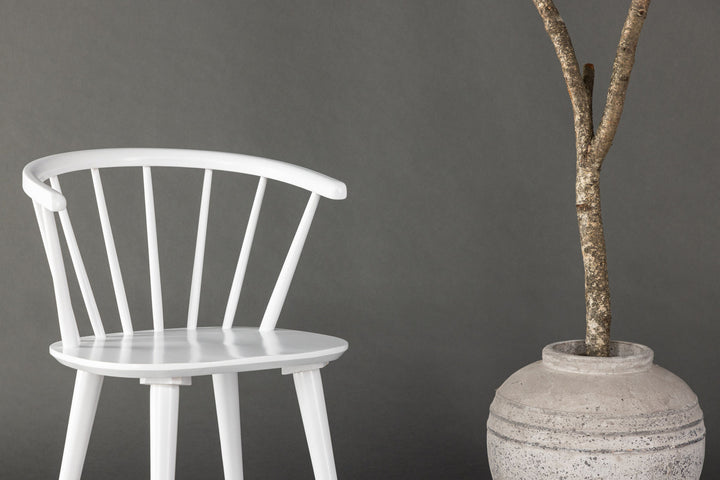 Venture Home Bobby Dining Chair 2-pack - White / White Solid Rubber Wood