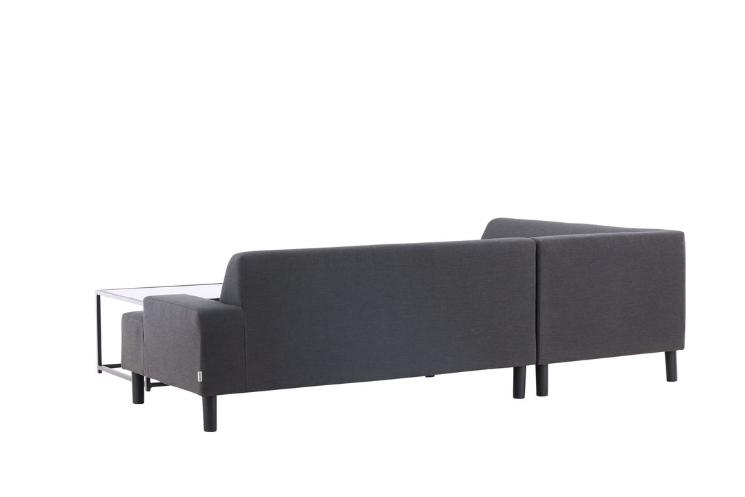Venture Home Mecka Corner Sofa set with table / Dark Grey