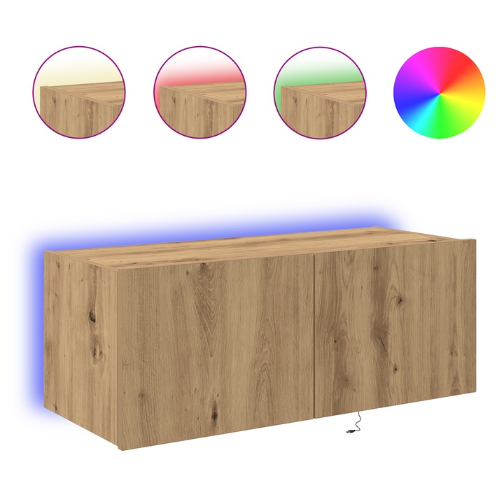 TV vægskab Artisan Egetræ 80 x 35 x 31 cm Konstrueret træ