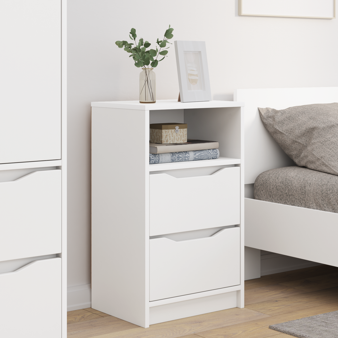 Sengeborde 2 pcs Hvid 40 x 30 x 467 cm Konstrueret træ