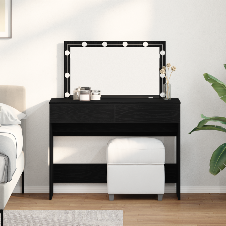 Klædeskab med skuffe Sort eg 100 x 40 x 120 cm Konstrueret træ