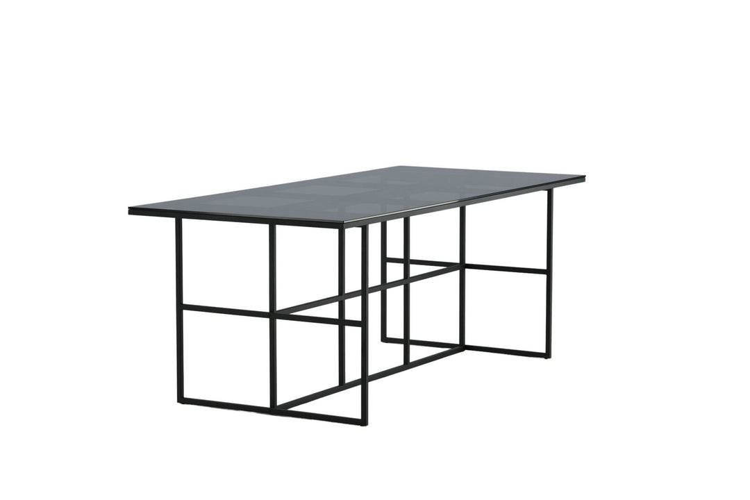 Venture Home Leif Dining Table - Black / Black smoked smoked Glass