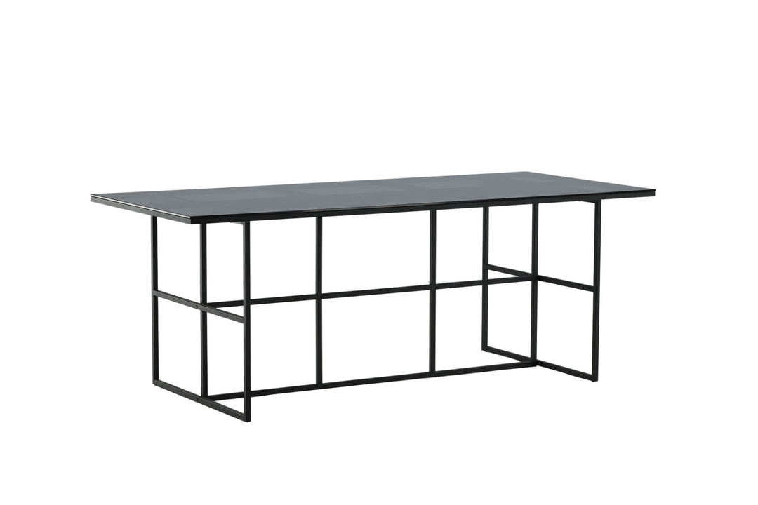 Venture Home Leif Dining Table - Black / Black smoked smoked Glass