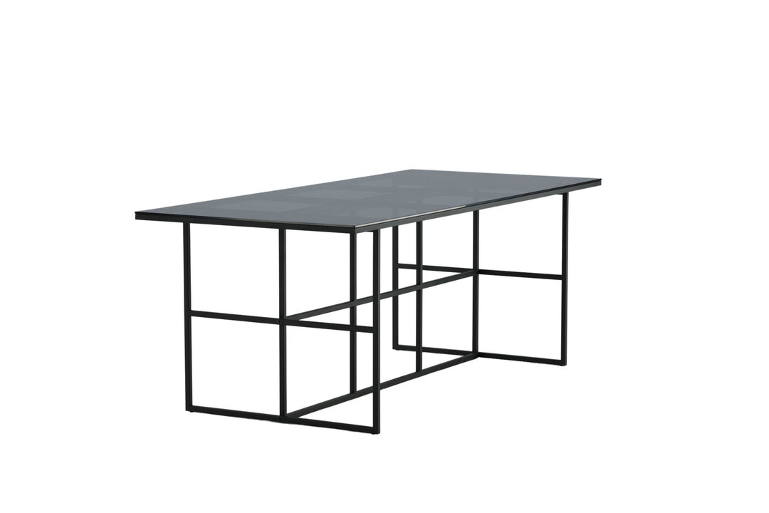 Venture Home Leif Dining Table - Black / Black smoked smoked Glass