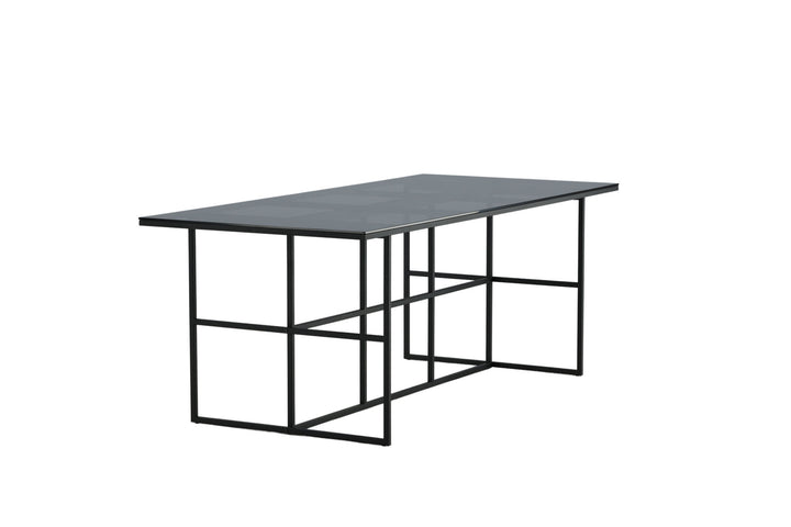 Venture Home Leif Dining Table - Black / Black smoked smoked Glass