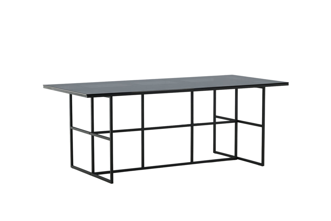 Venture Home Leif Dining Table - Black / Black smoked smoked Glass