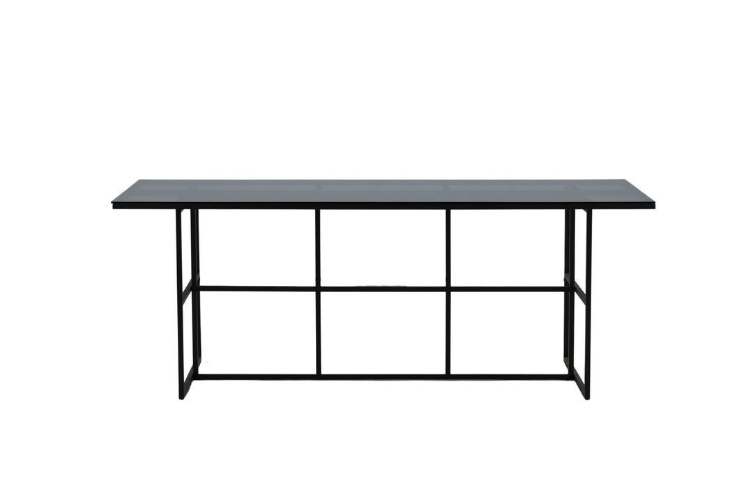 Venture Home Leif Dining Table - Black / Black smoked smoked Glass