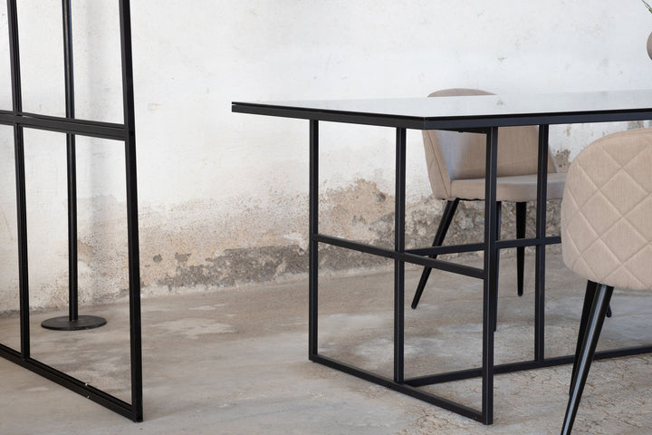 Venture Home Leif Dining Table - Black / Black smoked smoked Glass