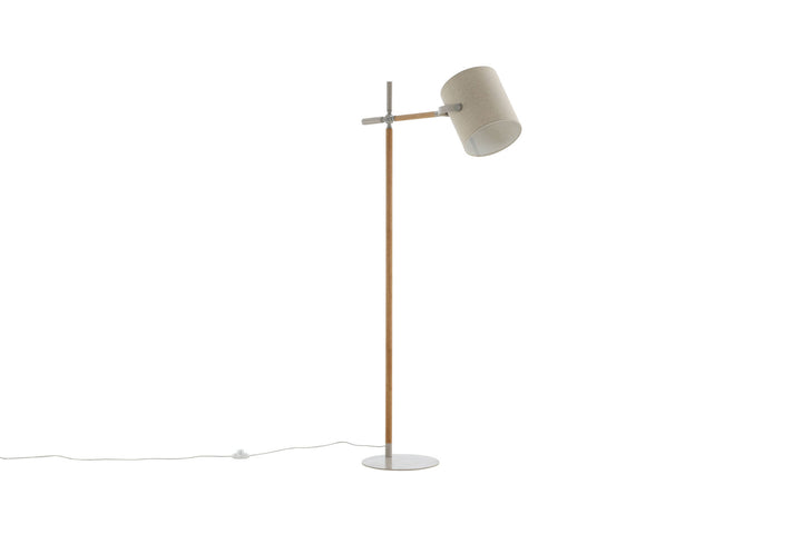 Venture Home Dennis -Floor Lamp - Beige / Wood/Beige Linen