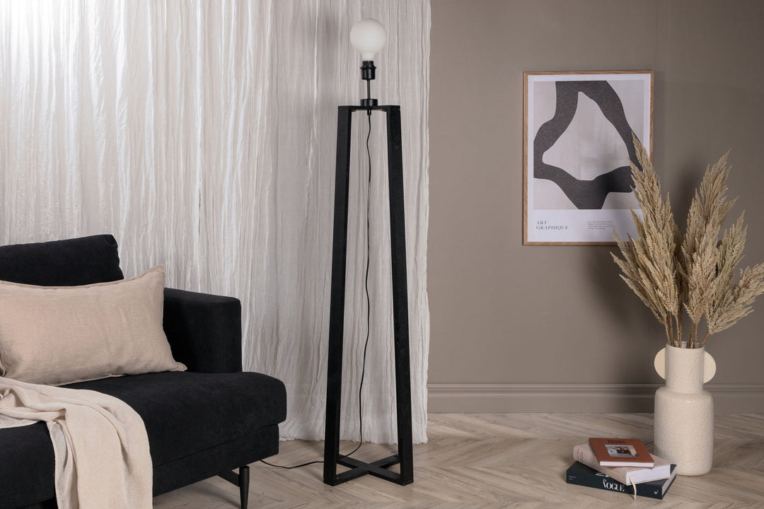 Venture Home Avspark -Floor Lamp - Blk Leg/Smokey Glass/Add Blk Smoked Glass ball on top