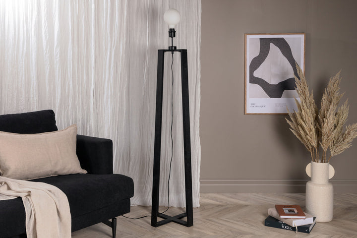 Venture Home Avspark -Floor Lamp - Blk Leg/Smokey Glass/Add Blk Smoked Glass ball on top