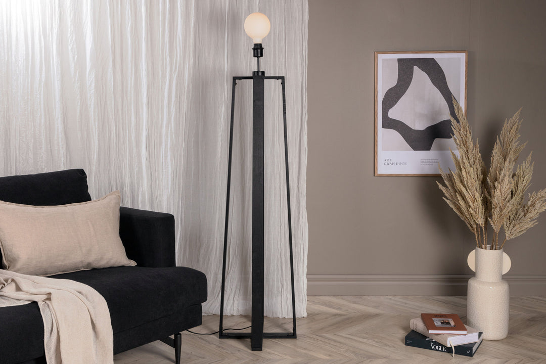 Venture Home Avspark -Floor Lamp - Blk Leg/Smokey Glass/Add Blk Smoked Glass ball on top