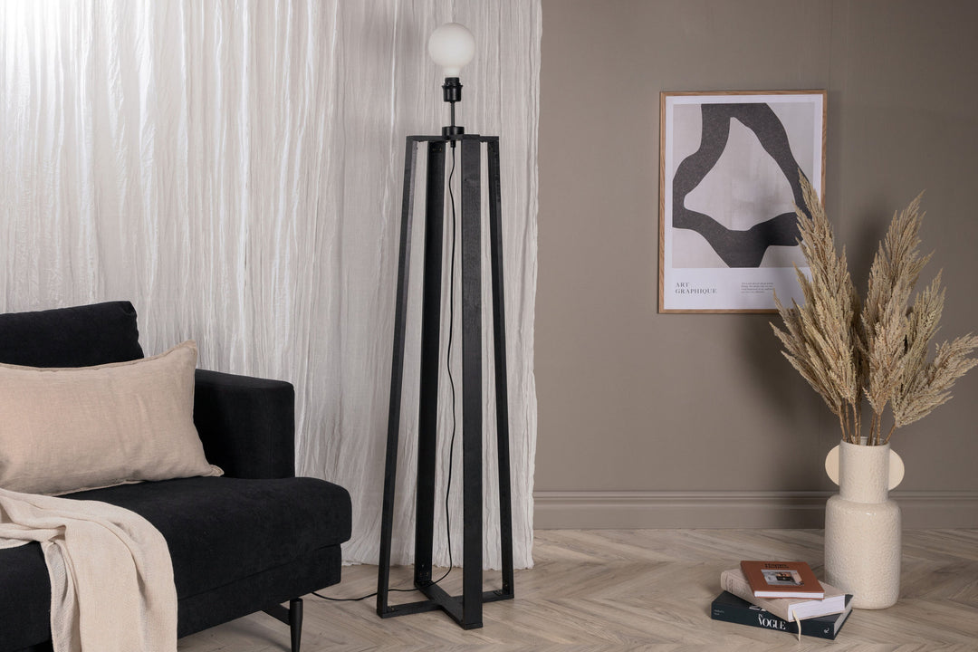 Venture Home Avspark -Floor Lamp - Blk Leg/Smokey Glass/Add Blk Smoked Glass ball on top