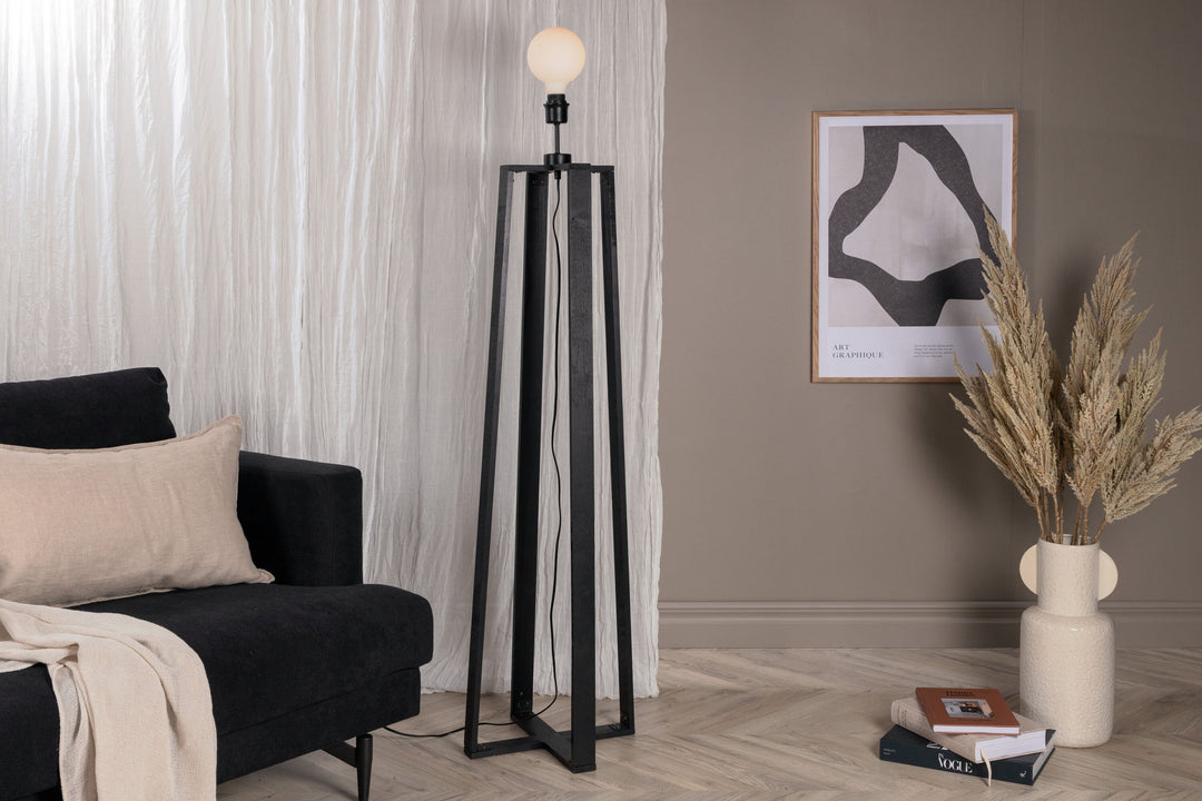 Venture Home Avspark -Floor Lamp - Blk Leg/Smokey Glass/Add Blk Smoked Glass ball on top
