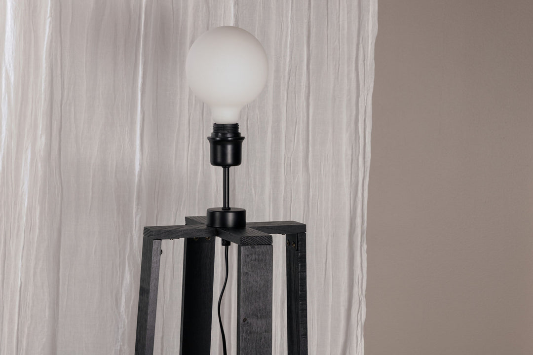 Venture Home Avspark -Floor Lamp - Blk Leg/Smokey Glass/Add Blk Smoked Glass ball on top