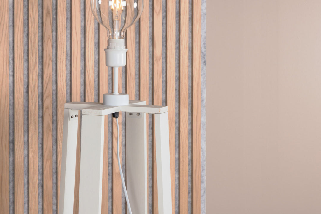 Venture Home Avspark -Floor Lamp - Blk Leg / White Glass/Add hote Glass ball on top