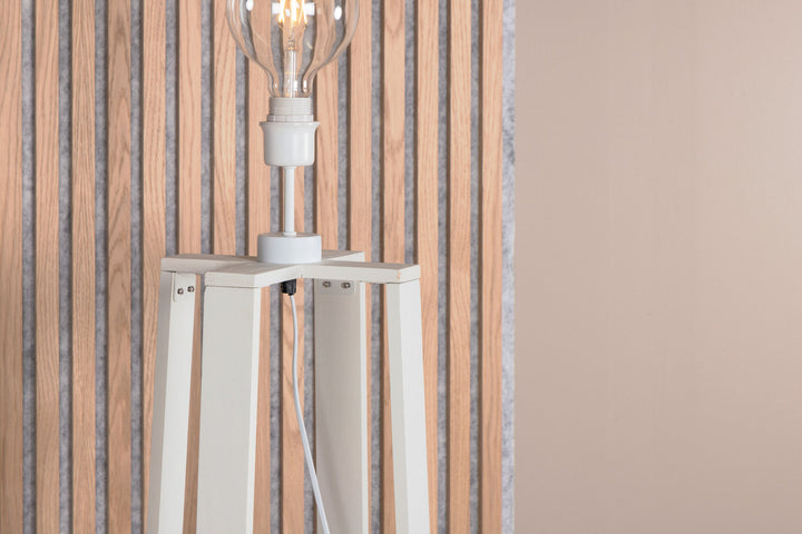 Venture Home Avspark -Floor Lamp - Blk Leg / White Glass/Add hote Glass ball on top