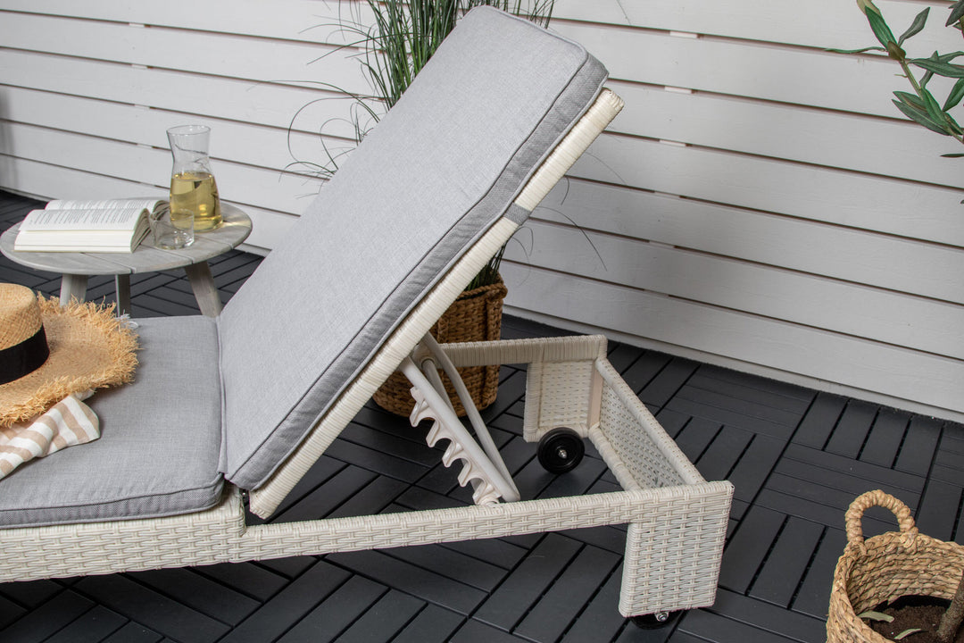 Venture Home London Sun Lounge - White/Grey