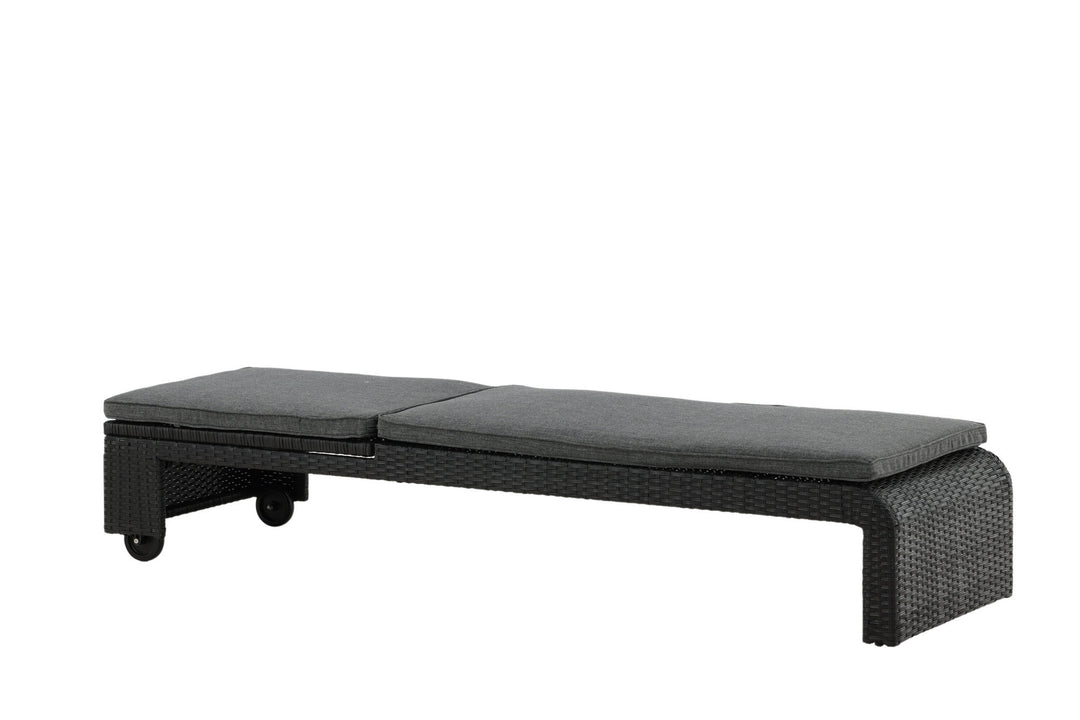 Venture Home London Sun Lounge - Black/Grey