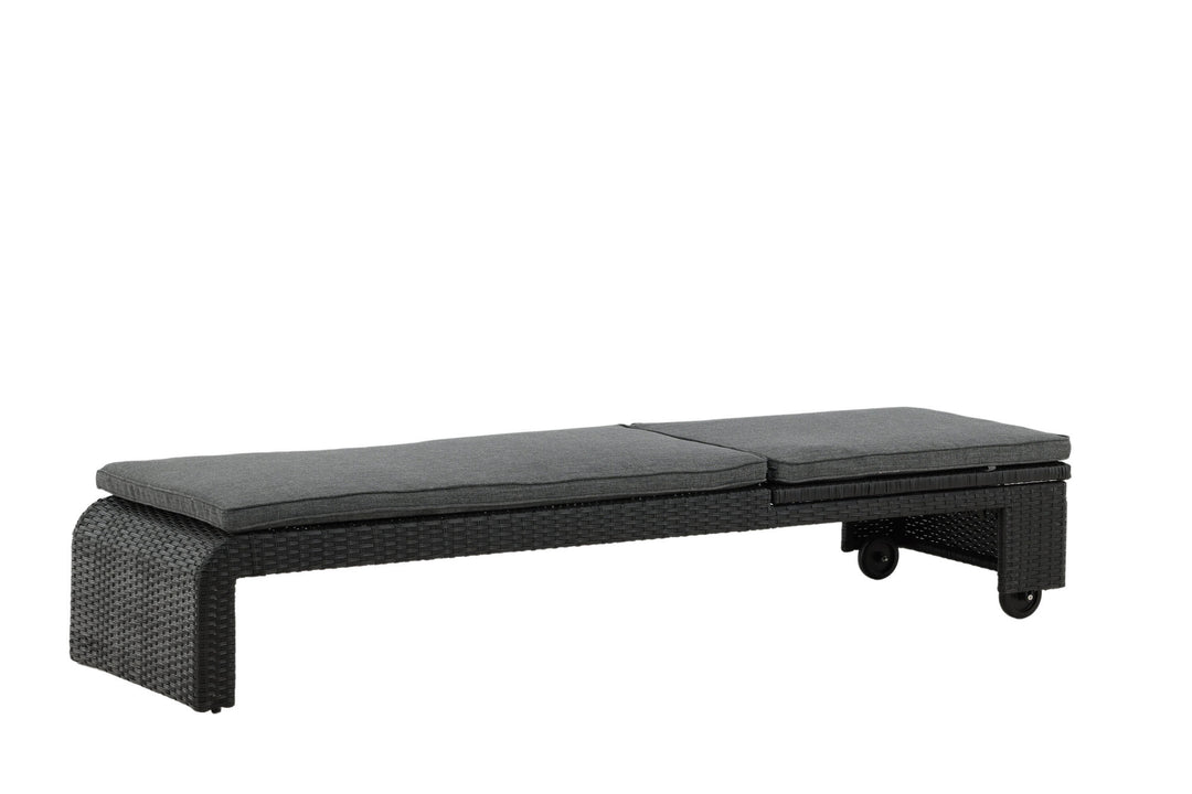 Venture Home London Sun Lounge - Black/Grey