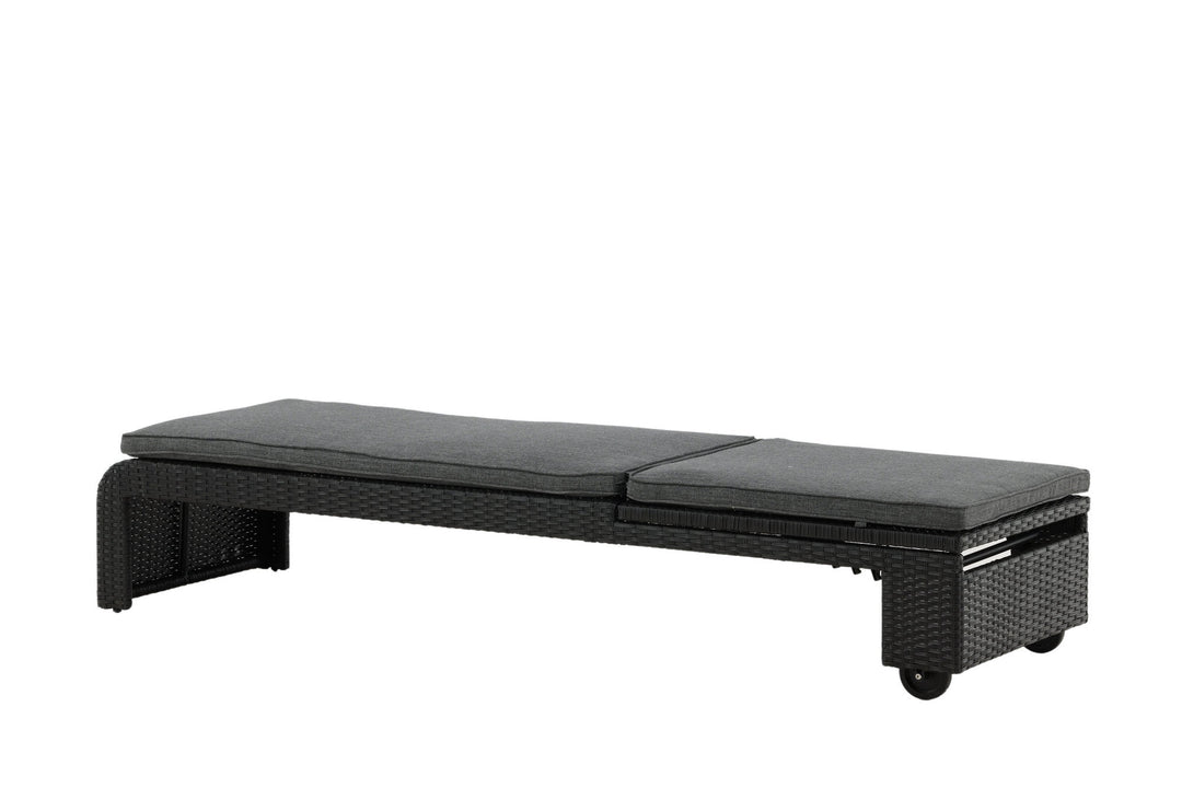 Venture Home London Sun Lounge - Black/Grey