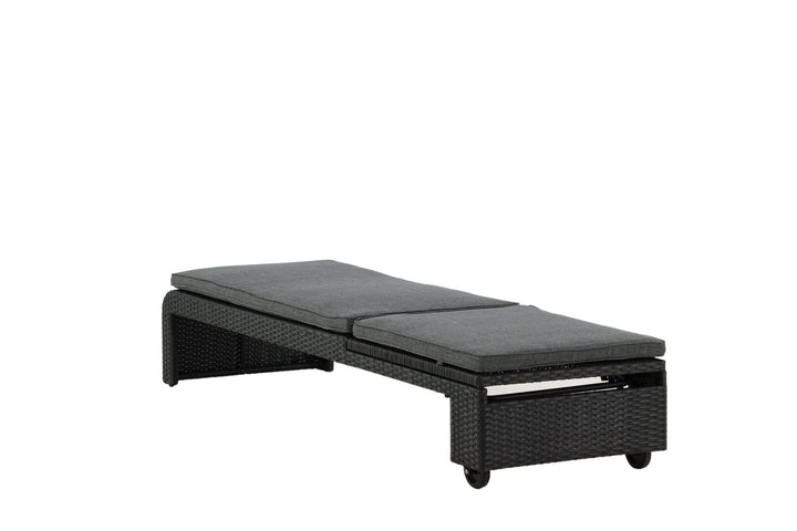 Venture Home London Sun Lounge - Black/Grey